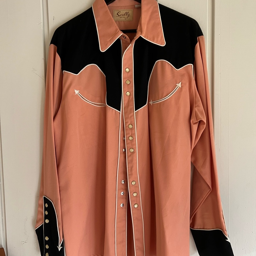 Vintage Salmon Country Western Button Up